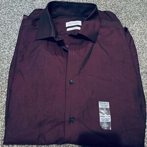 Calvin Klein Men's Deep Burgundy Dress Shirt